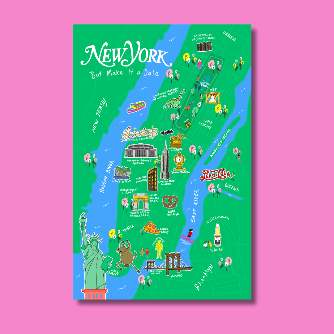 New York, But Make It a Date — Illustrated Art Print
