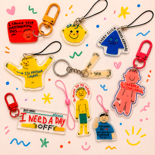 Handmade Illustrated Unique Keychain